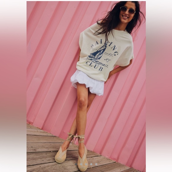 Free People Tops - Nwt. Free People x Retrobrand Yacht Club Short Sleeve Sweatahirt